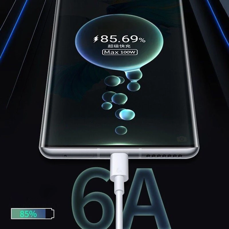 Оригинальное быстрое зарядное устройство Honor 100 Вт SuperCharge 6A Usb Type C кабель для 60 Pro 50