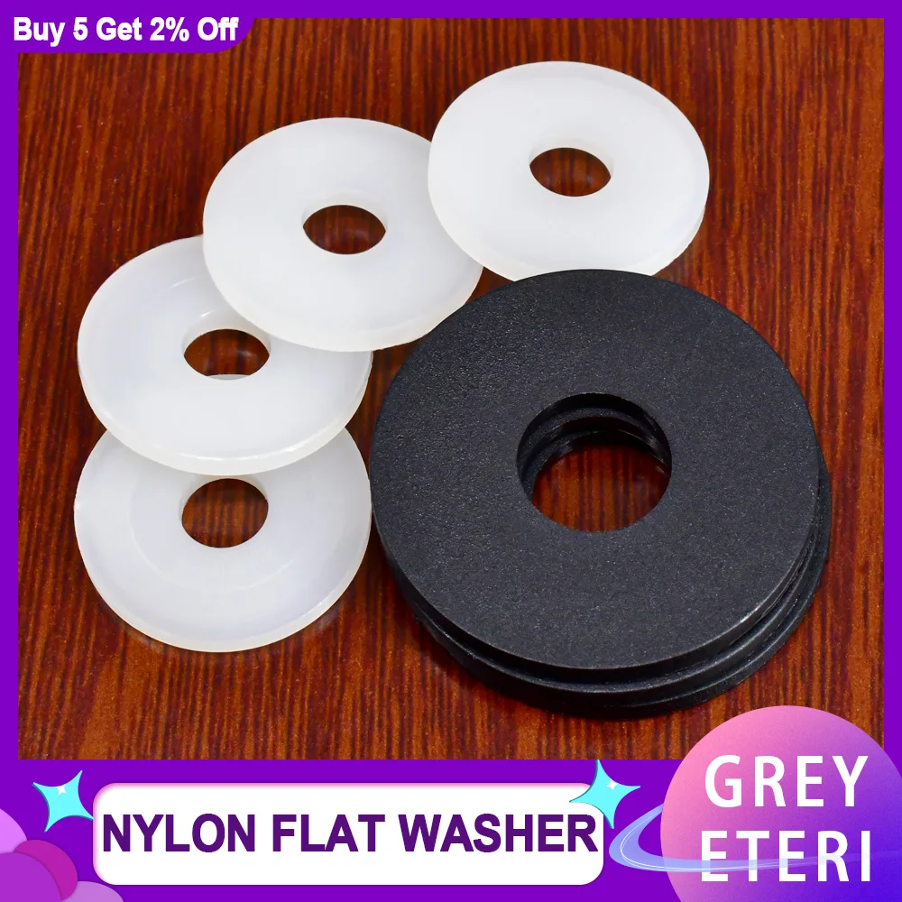 Женские черные или белые нейлоновые плоские шайбы плоская прокладка пластиковая