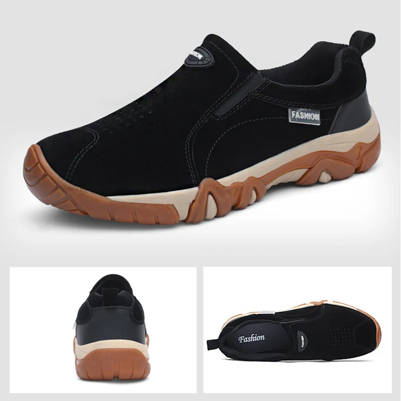 JIEMIAO New Breathable Men Hiking Shoes Outdoor Jungle Trail Trekking Sneakers Comfortable Slip-On Mountain Climbing Sports Shoe