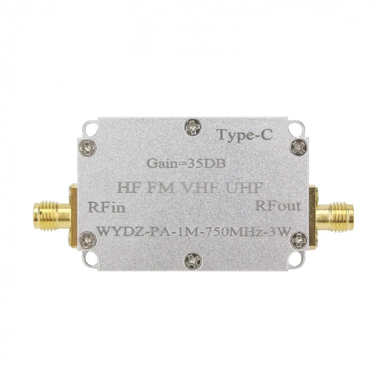 

35DB WYDZ-PA-1M-750MHz-3W HF FM VHF UHF широкополосный Радиочастотный усилитель мощности Корпус FM-трансмиттера усилителя