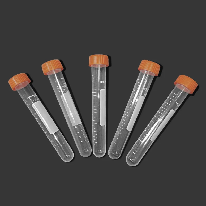 

50Pcs/bag 15ml Screw Cap Round Bottom Centrifuge Tube Free-standing Centrifugal Tube Laboratory Analysis Test Tube