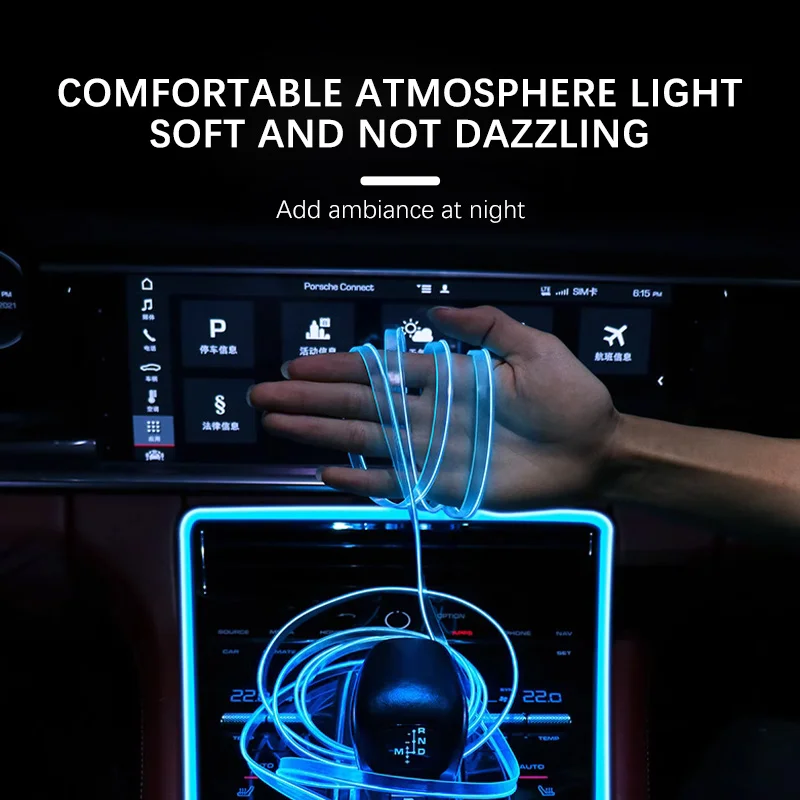 Car Interior Led Strip Light Neon Decorative Lamp Auto Ambient USB Atmosphere For Suzuki Jimny S-Cross Hustler Across
