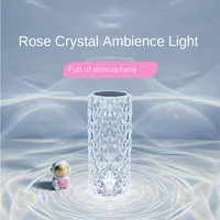 Rose Petal Table Lamp Multicolor Crystal Table Lamp Bar Living Room Bedroom Dining Room Bedside Storage Lamp Small Night Lamp