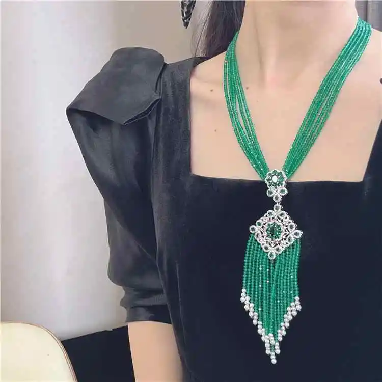 Натуральный культивированный белый жемчужный зеленый агат CZ ручной работы для