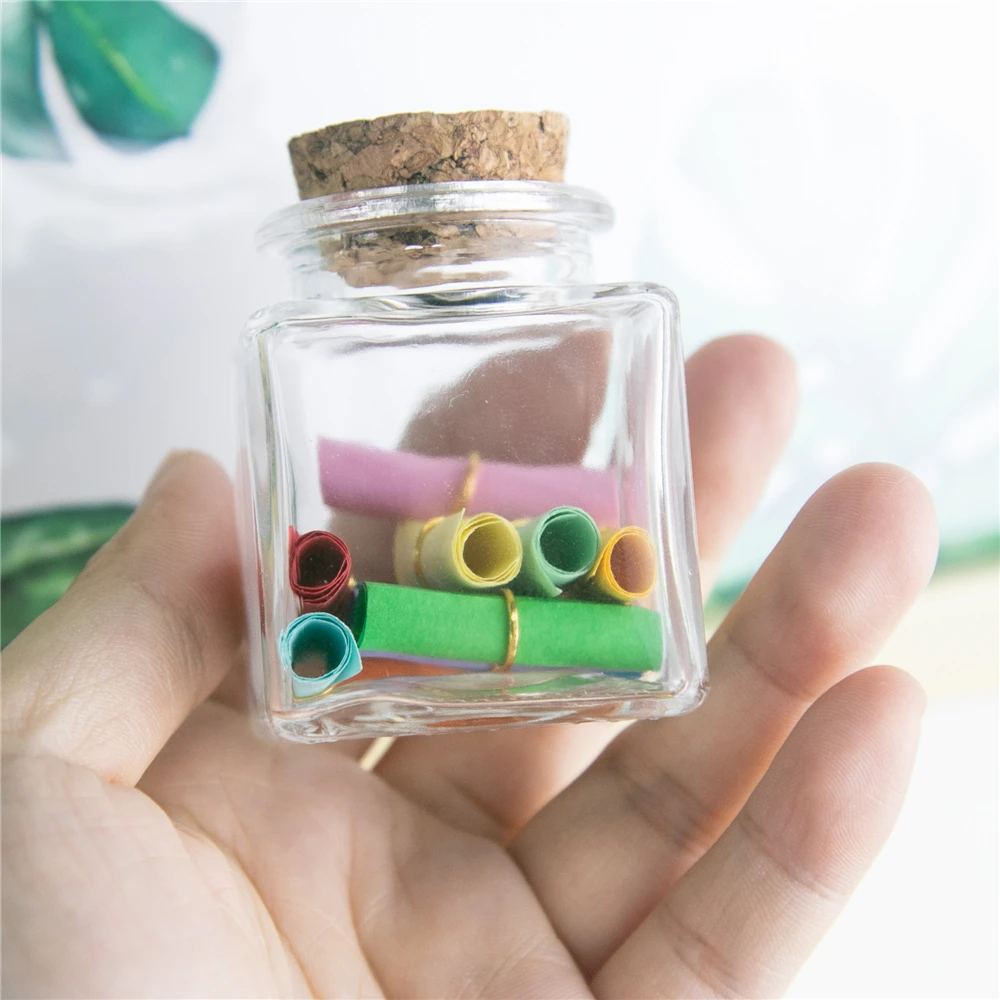 40ml 50 ml 60ml 80ml 100ml Clear Jewelry Ornaments Packing Container Refillable Decoration Crafts Gift Bottle Present Vials 6Pcs