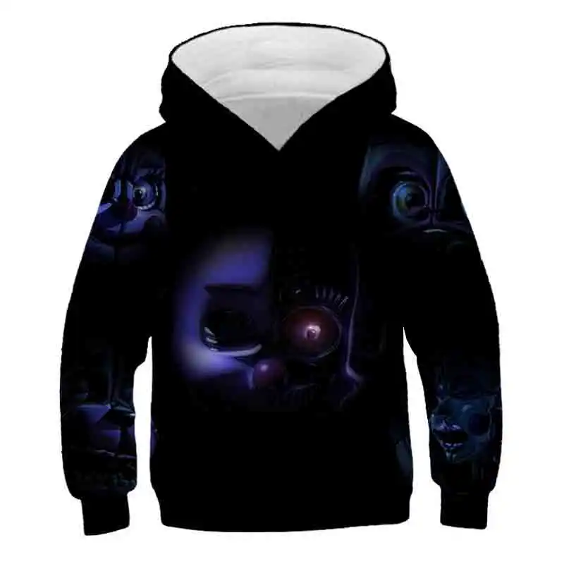 Horror Game Five Nights Freddy Series Printed Children's Spring Style Fashion Casual Freddy Graphic Long Sleeve Hooded Tops images - 6