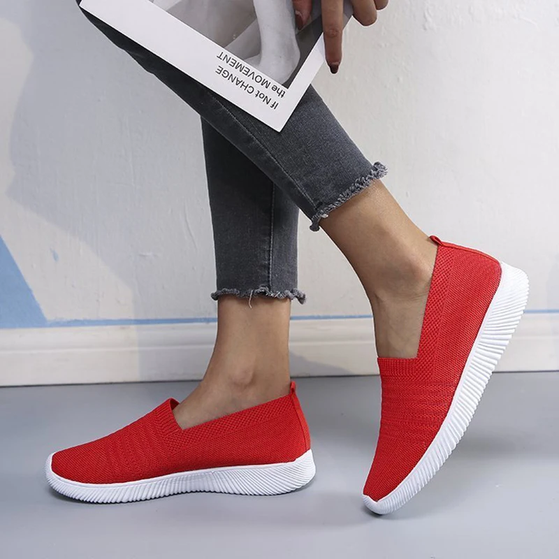 

Women Sneakers Fashion Socks Casual White Sneakers Summer Knitted Vulcanized Shoes Woman Spring Non-slip Trainers Tenis Feminino