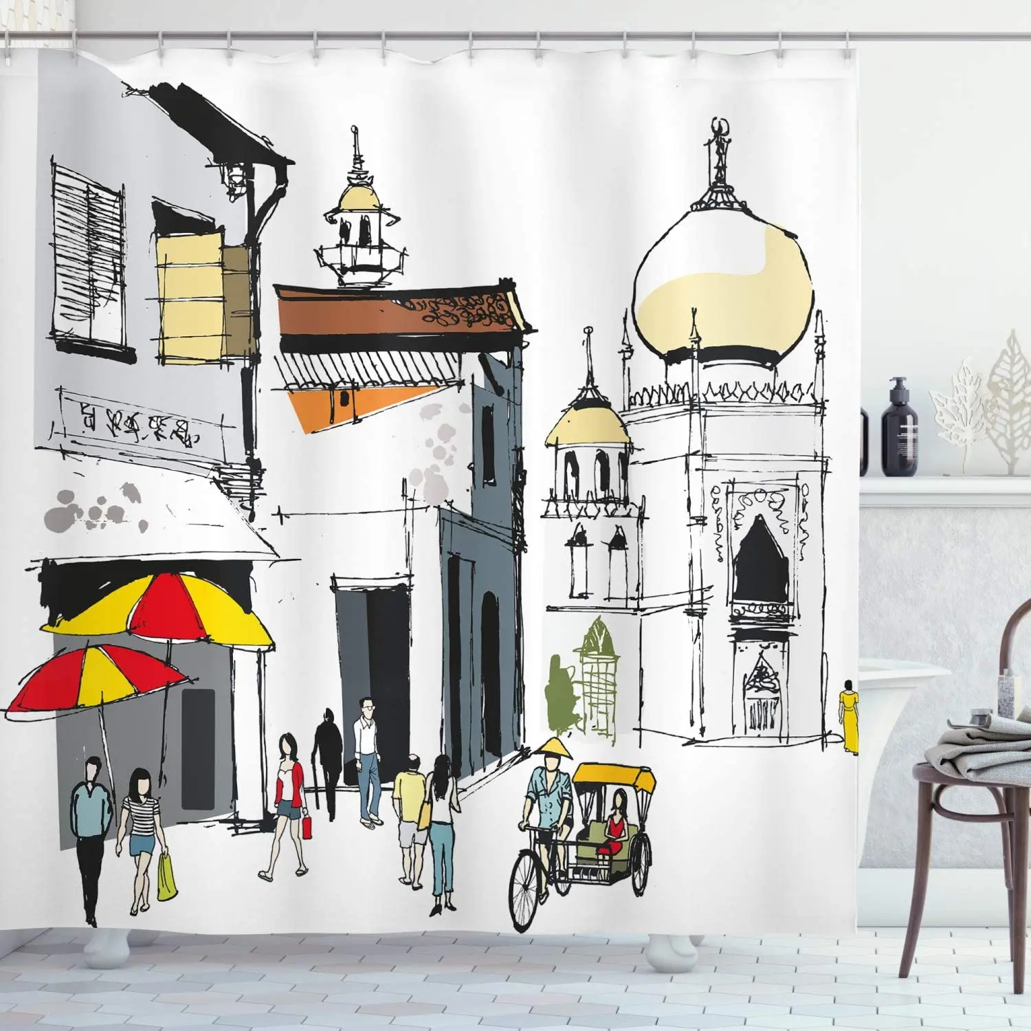 Рождественская занавеска для душа с милыми мультяшными изображениями снеговика