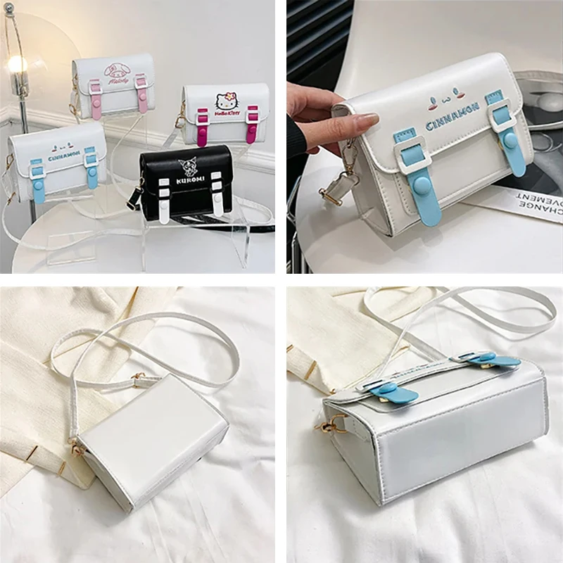 Квадратная сумка Sanrio Pu сумки на плечо в стиле аниме кавайная сумка-мессенджер