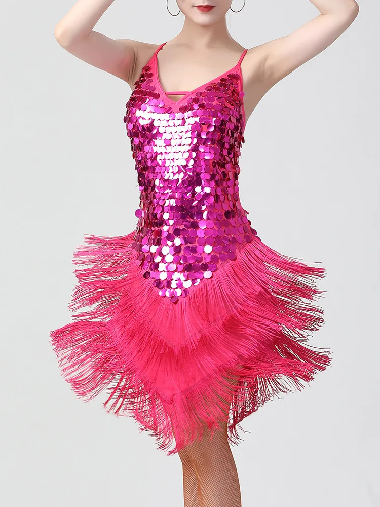 

Backless Sequin Corset Summer Dress Women Latin Dance Prom Evening Dresses Elegant Party Bodycon Dress Tango Ballroom Costume