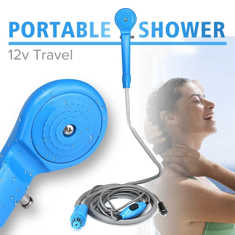 

Portable Car Washer DC 12V Camping Shower Car Shower Washer Set Electric Pump Sprayer For Outdoor Camping Travel
