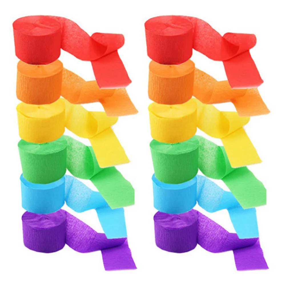 

12pcs Crepe Paper Streamers Wedding Party Supplies Birthday Party Decorations