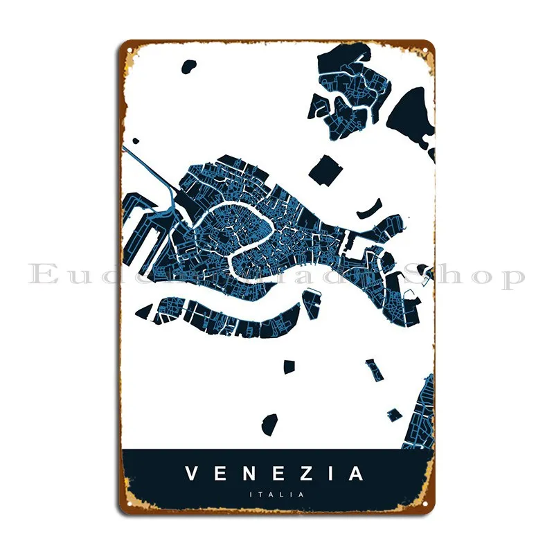 

Карта города Венеция, Италия, металлический плакат с табличкой, Настенный декор для бара, Настенный декор, персонализированный кинотеатр, жестяной плакат