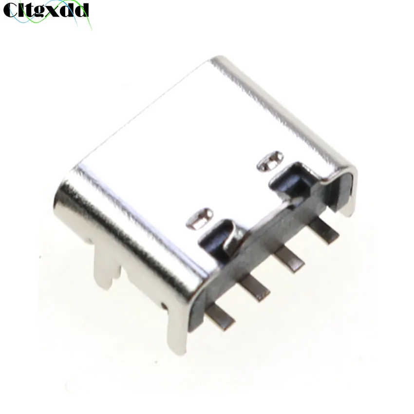 USB-коннектор Cltgxdd, 5 ~ 50 шт., Тип C, 4 штырька, USB, Тип C, женский, SMD DIP для печатной платы, дизайн «сделай сам», порт для зарядки высокого тока