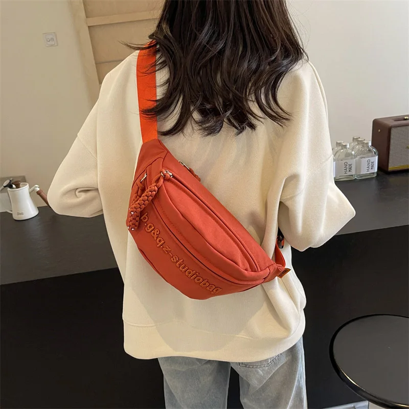 Повседневные трендовые поясные сумки уличные женские холщовые сумочки на ремне