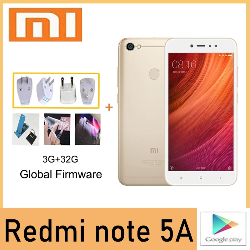 Фото Глобальная версия смартфона Xiaomi Redmi Note 5A, мобильный телефон, разблокированный Android, поддержка прямой связи. №1