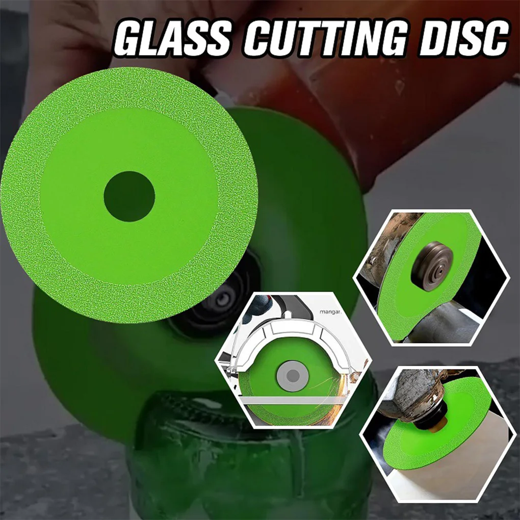 

5 Pieces Glass Slicing Disc Wet Dry Wheel Rotary Slicer 100mm Angle Grinder Replacement Removable Grinding Beveling