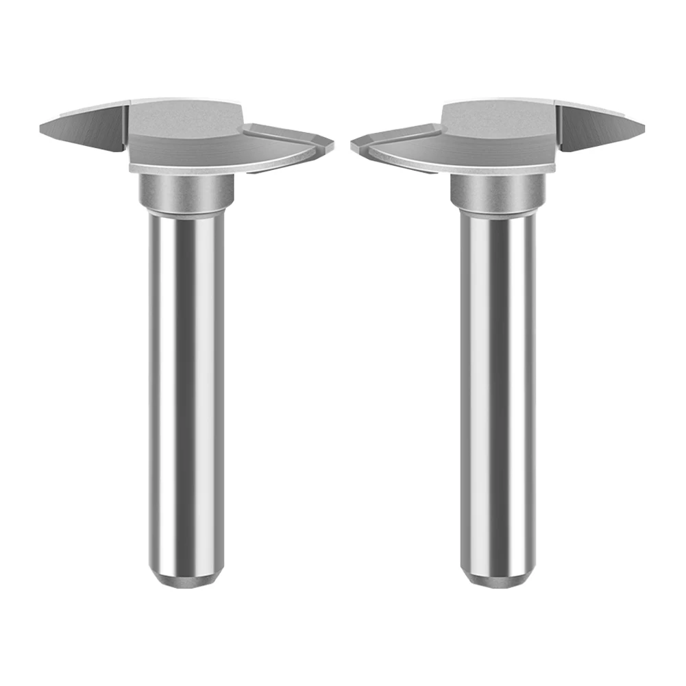 2 шт. 6 мм 1/4 дюйма Т-образный паз косые фрезы с плоским дном для