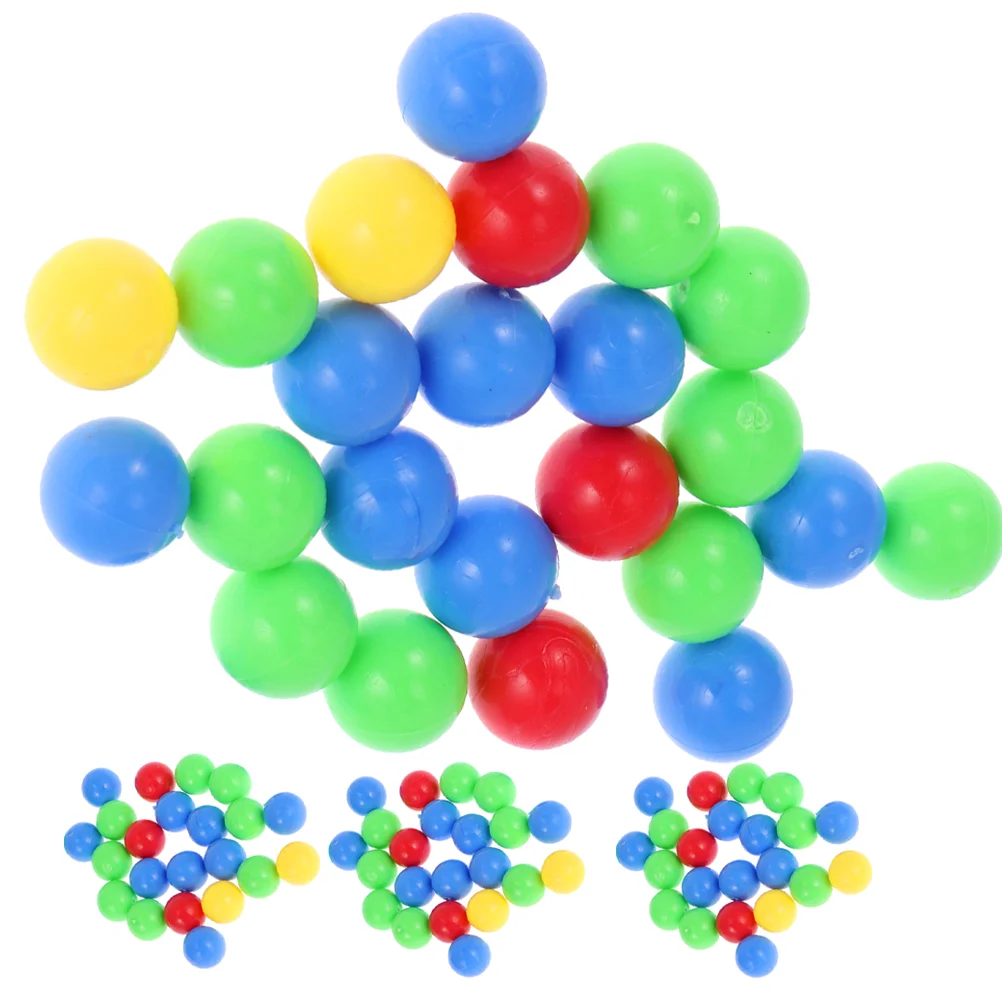 

4 Bags Marbles Colored Educational Game Beads Undrilled Pinball Plastic Board Parent-child No Holes