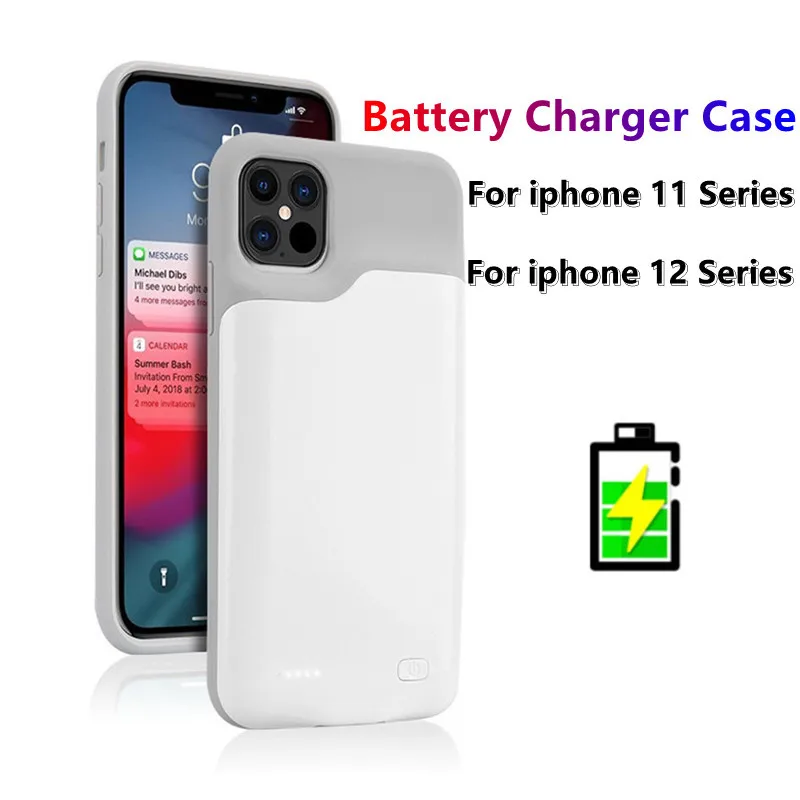

Xilecaly Power Bank Case For iPhone 11 Pro Max 11 Power Bank Capa Ultra Thin Battery Charger Cover For iphone 12 Pro Max 12 Mini