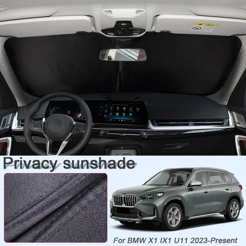 Фото Солнцезащитный экран для окон автомобиля, черный, для BMW X1 IX1 U11 2023-наст. время, защита от УФ-излучения, теплоизоляция, защитное покрытие, аксессуары для интерьера №3