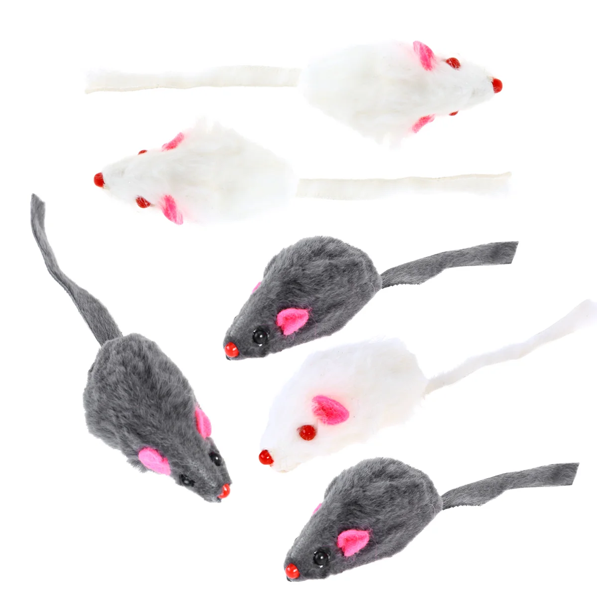 

Cat Toysinteractiveindoor Cats Toy Mice Fur Fake Plush Teaser Squeaky Pet