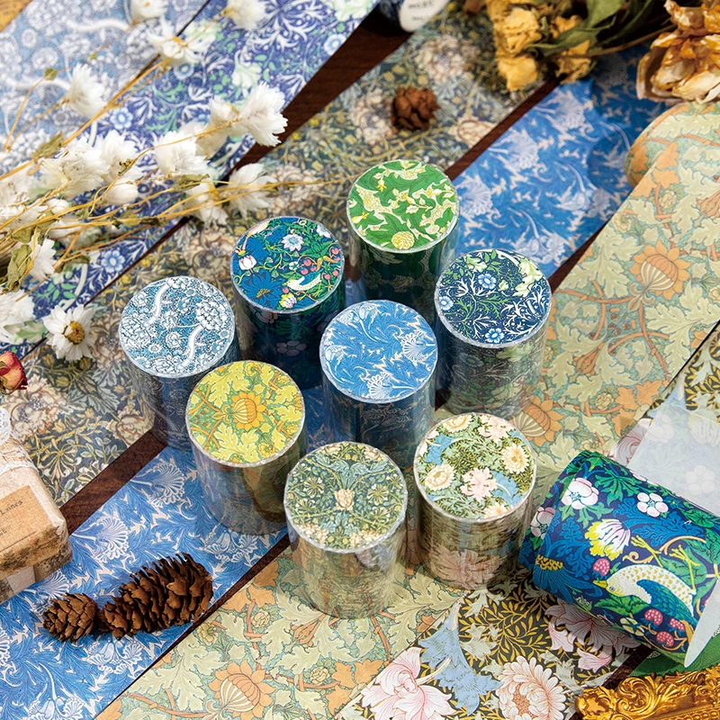 

Journamm 54mm*2m Washi Paper Tapes Vintage Floral Decor Junk Journal DIY Scrapbooking Collage Photo Album Aesth Masking Tapes