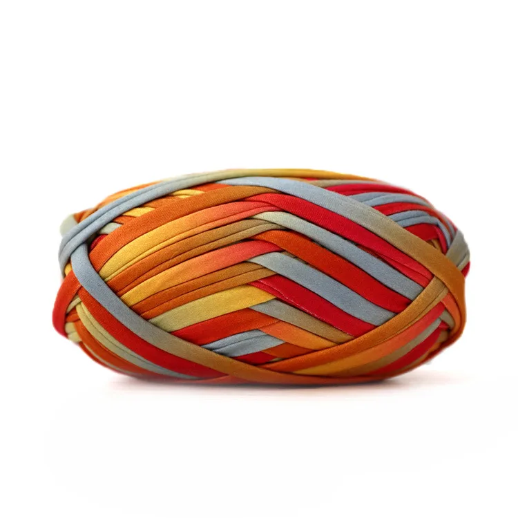 

T-shirt Cotton Rainbow Yarn For Knitting DIY Soft Wool Crochet Bag Sweater Section Dyed Colored Weaving Thread Puffy Chunky 100g