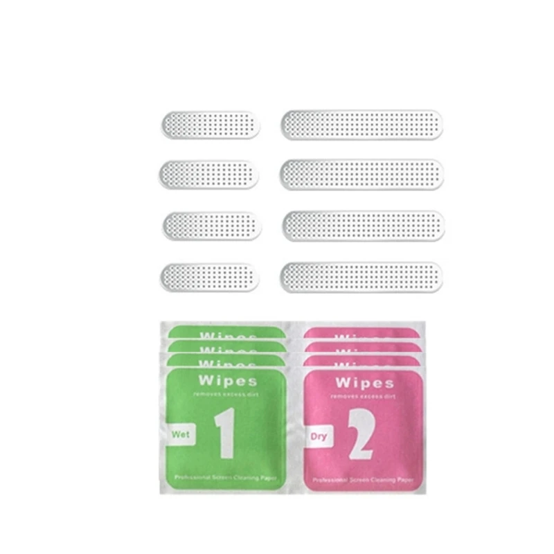 

8Pcs/SET Universal Phone Speaker Earpiece Net Anti Dust Proof Mesh Sticker for iphone 13 12 11 Pro Series Metal Sticker