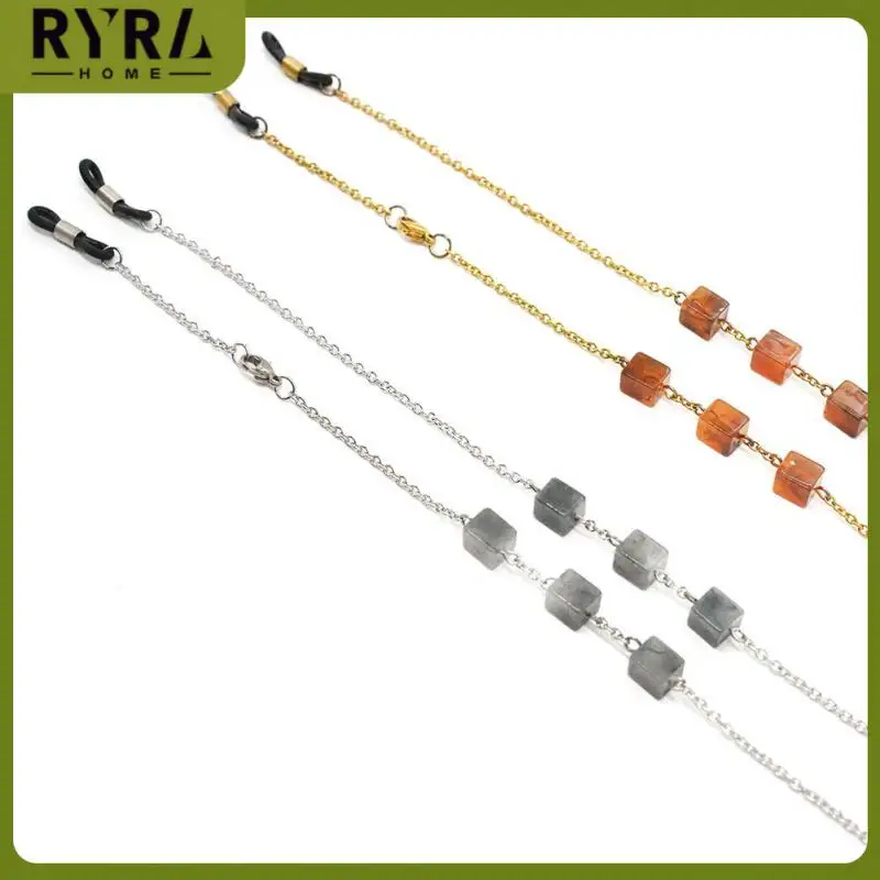 

Women Fashion Sunglasses Chains Stainless Steel Furnace Vacuum Plating Resin Bead Glasses Chain Color Preserving Design