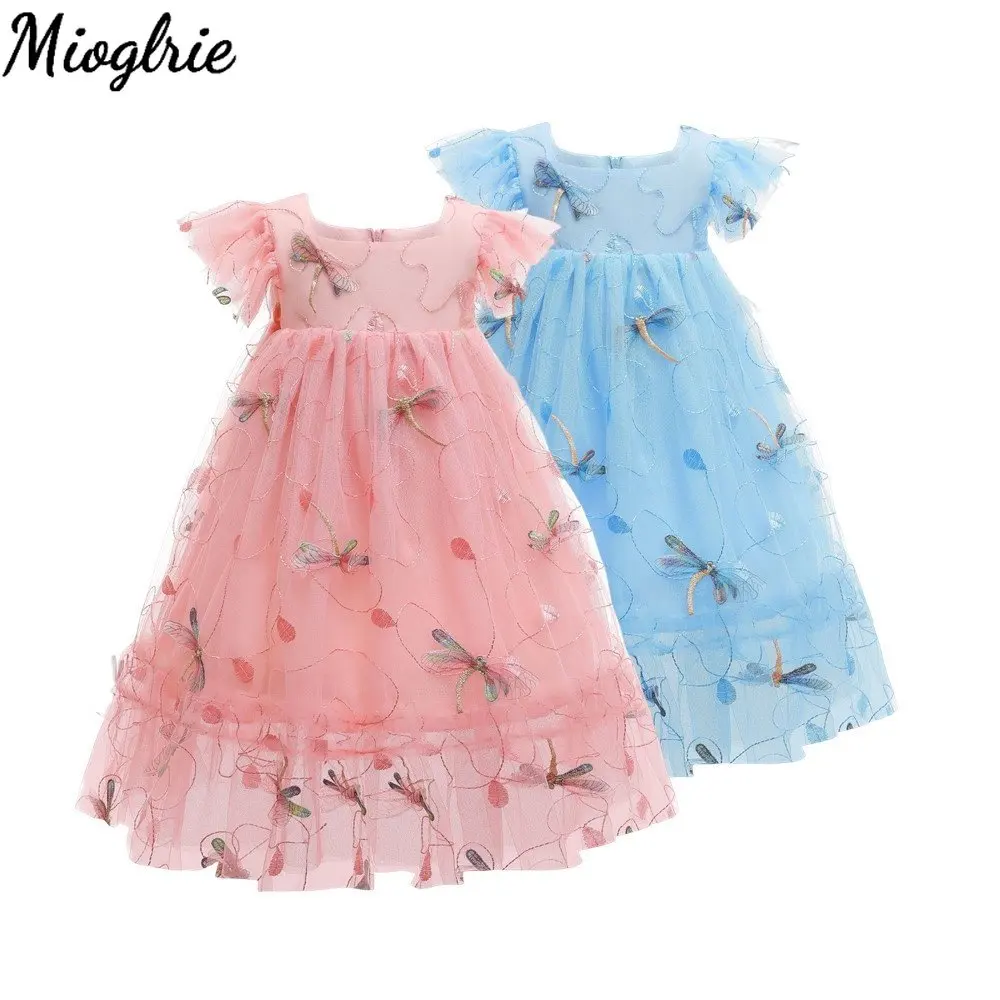 

Женское платье для дня рождения для девочек, корейское кружевное платье принцессы с коротким рукавом для снега и льда, детский Свадебный ко...