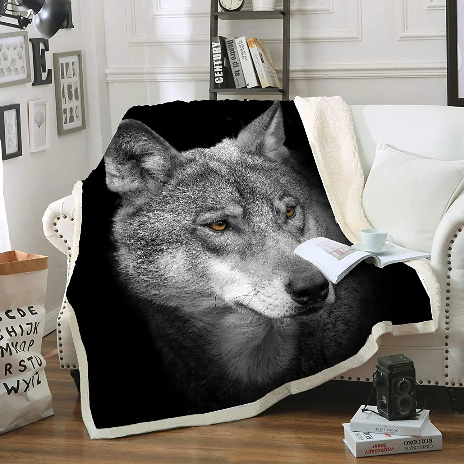 

Dawhud Direct Wolf Moon Call Super Soft Full/Queen Size Plush Fleece Blanket