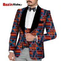blazer men jacket vest 2 pieces suits slim fashion 2021 party wedding african clothes mens printed dashiki blazer wyn880