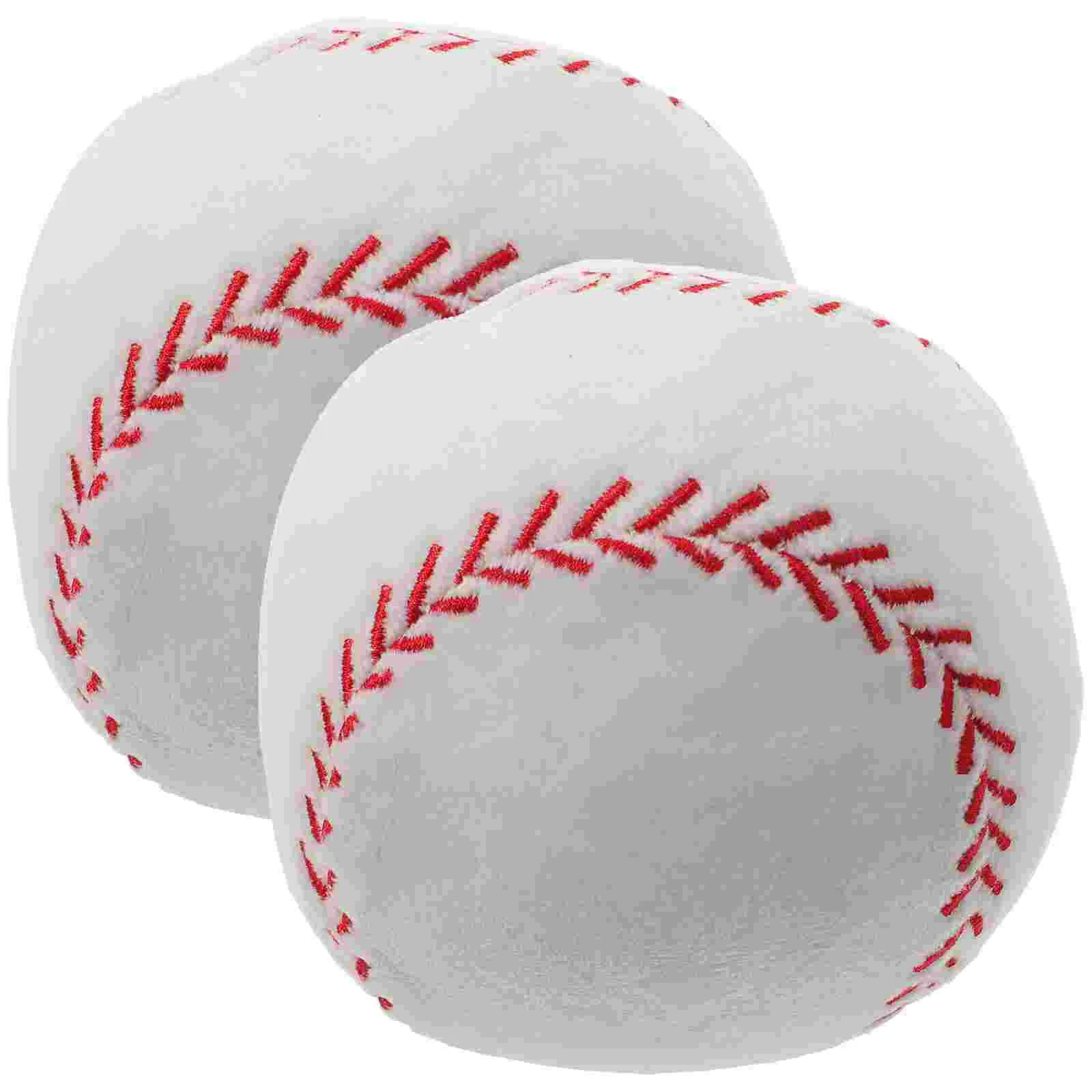 

2 Pcs Couch Pillows Simulation Plush Baseball Stuffed Toy Throw Cushion Household Baby