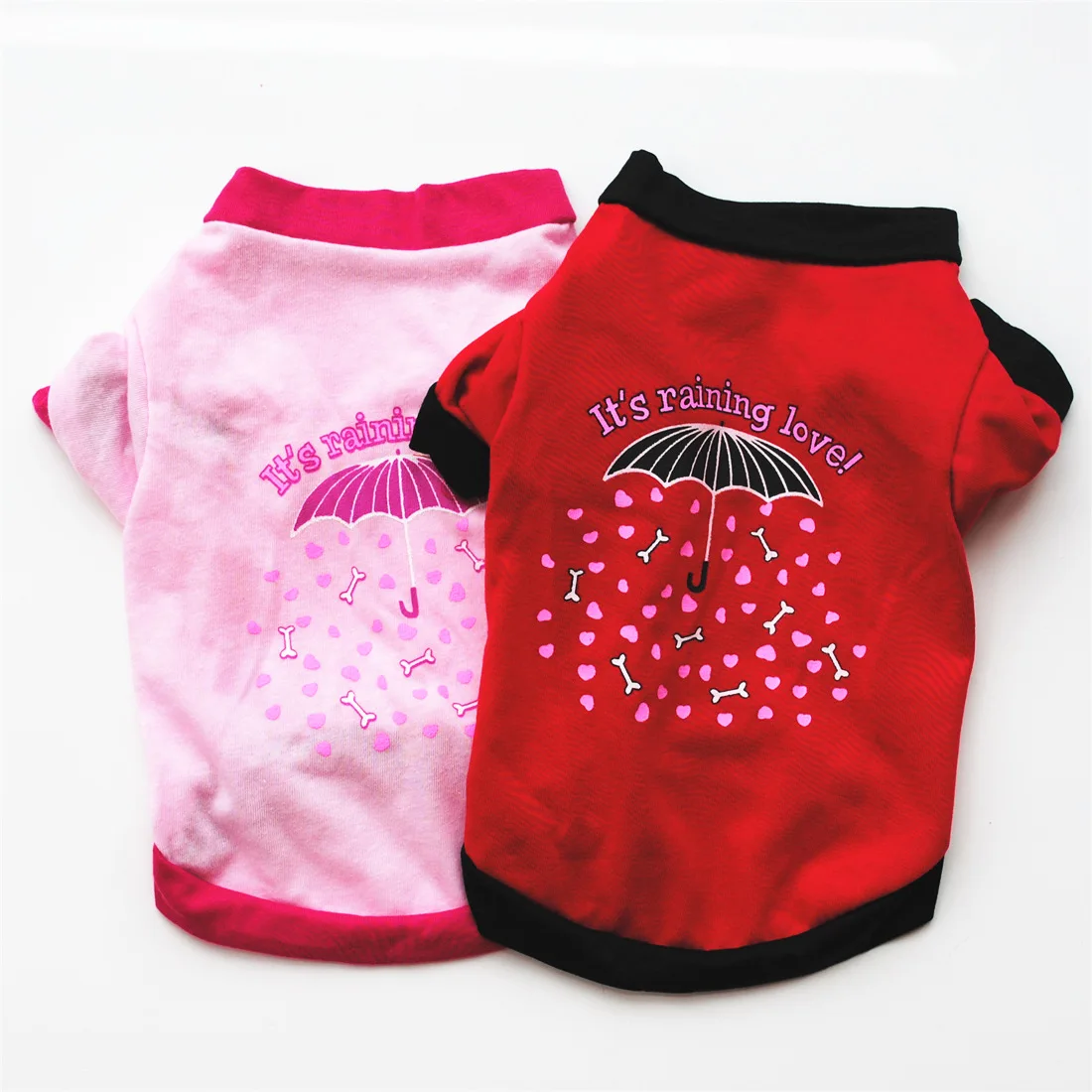 

Puppy Dog T-shirt Spring Red Cotton Sweater with Text Pattern Clothes Comfortable Teddy Bear In Spring Wear Coats Pet Clothes