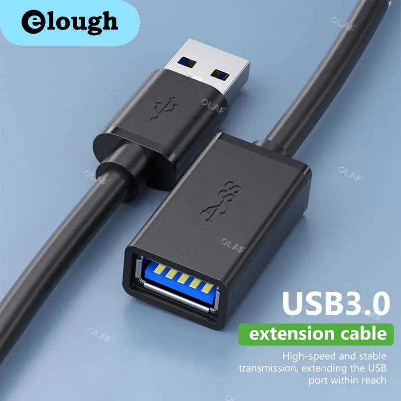 

Удлинительный кабель Elough USB 3,0 для ПК, U-диска, принтера, смарт-ТВ, PS4, Xbox One, SSD, 0,25 м-3 м, USB-кабель-удлинитель, кабель передачи данных