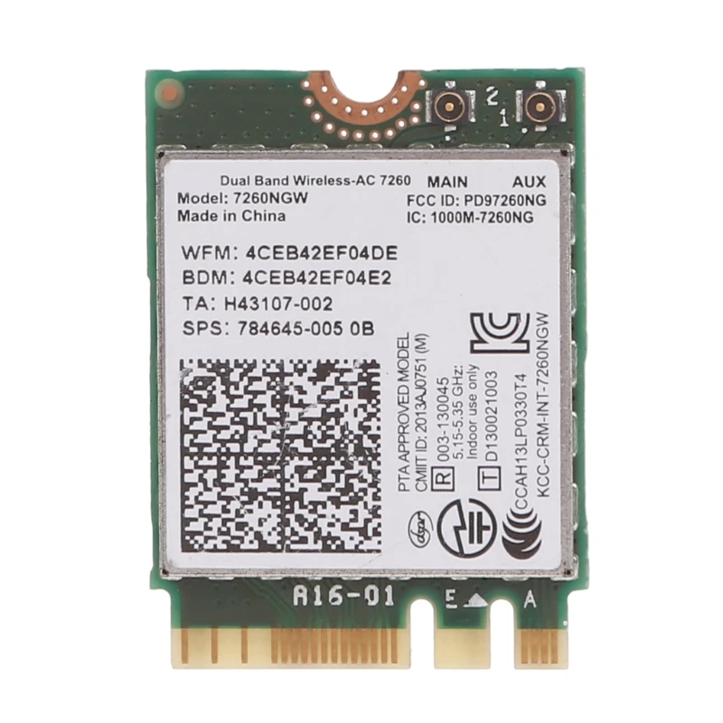 

F3MA 7265NGW Универсальная сетевая карта WIFI5 для ноутбуков с поддержкой Win7/Win8/Win10 с широким совместимым телефоном Bt4.2,