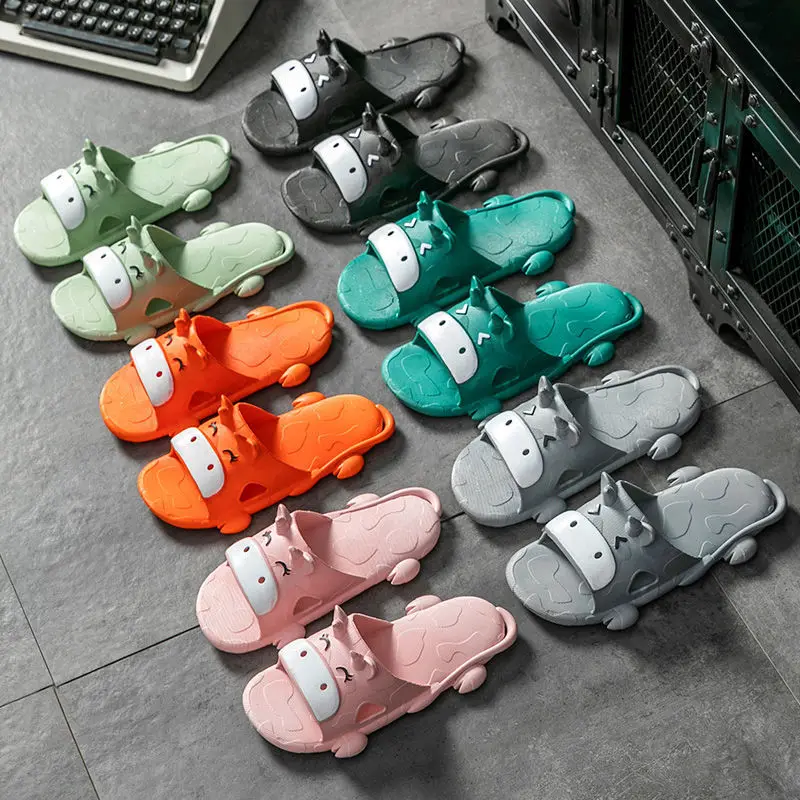 

Шлепанцы для мужчин и женщин, Симпатичные сандалии с мультяшным принтом, открытый носок, корова, мягкая подошва, сланцы, Нескользящие, для до...