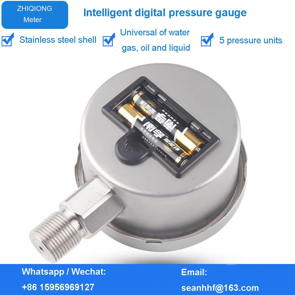 Electronic Digital Display pressure gauge grade liquid gas water pressure vacuum negative pressure shockproof gauge images - 6