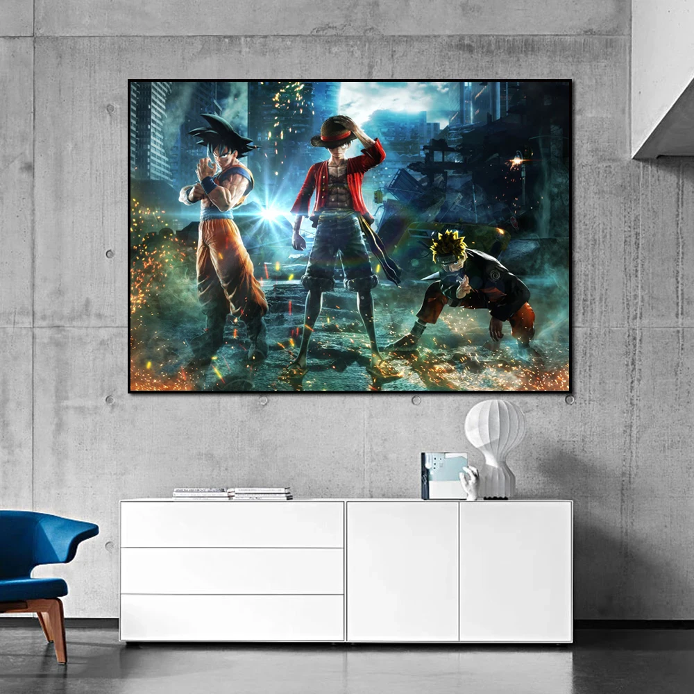 Аниме Гоку обезьянка D. Luffy and постер Наруто Печать Цельный Драконий жемчуг холст