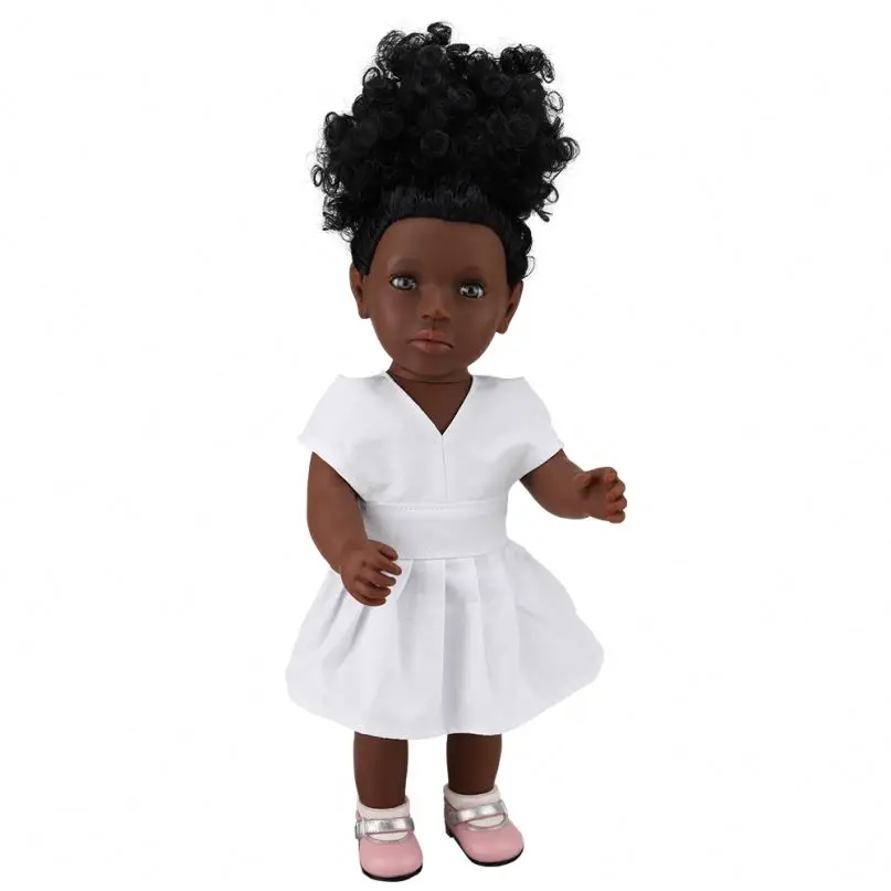 

Wholesale Vinyl Plastic 16inch Beautiful Moveable Black Doll For Present Gift