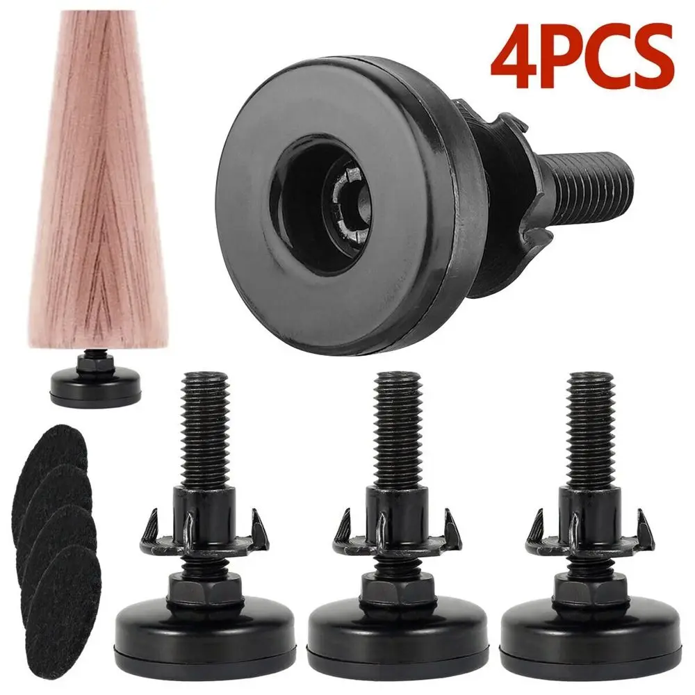 4pcs 3/8inch Furniture Levelers Heavy Duty Furniture Leveling Feet Adjustable Furniture Legs for Cabinets Tables Chairs Sofa