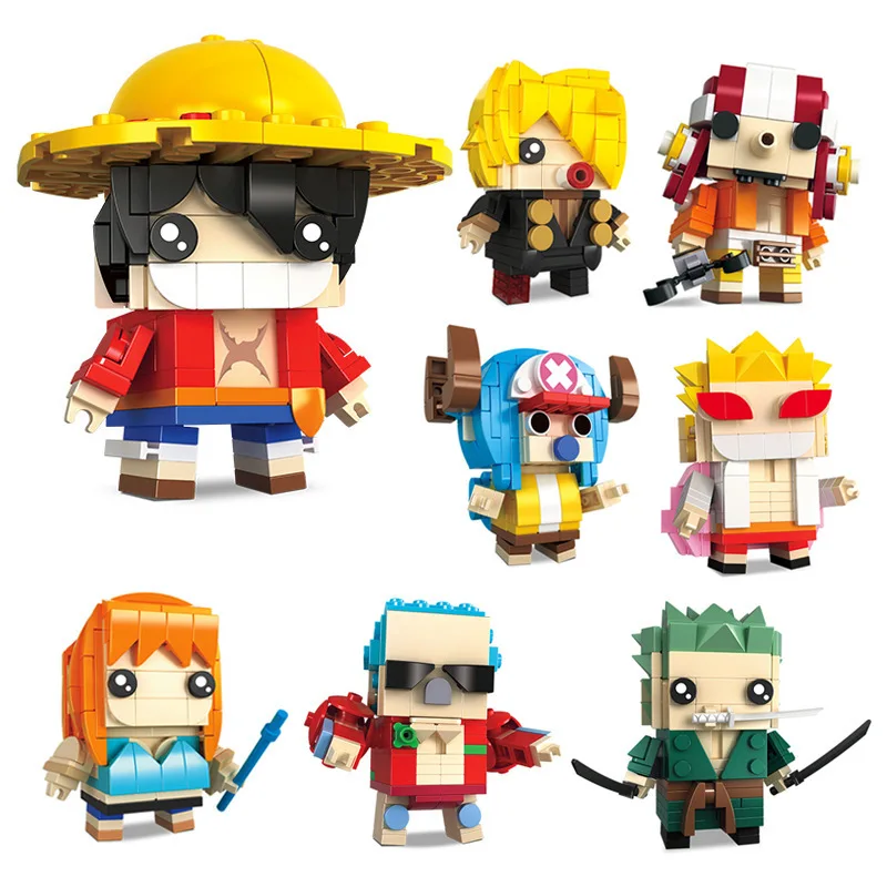 

Toys Buildding Blocks Cartoon Anime One Piece Luffy Roronoa Zoro Franky Brook Assembly Bricks Mini Action Figures Toy Kids Gifts