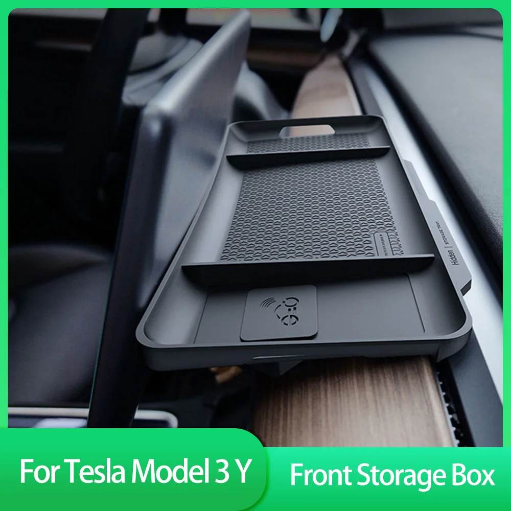 

Screen Rear Storage Box For Tesla Model 3 Model Y Magnetic Hidden Srorage Tray Tissue Box Accessories Car Interior Accessories