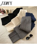 jxmyy 2021 spring new fashion high waist loose knitted grandma pants nine points all match casual pants female ins