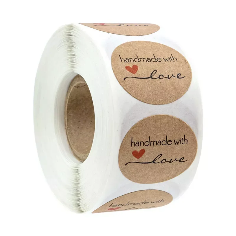 

New in kraft paper homemade with love stickers scrapbooking for envelope and package seal labels sticker stationery handmade chr