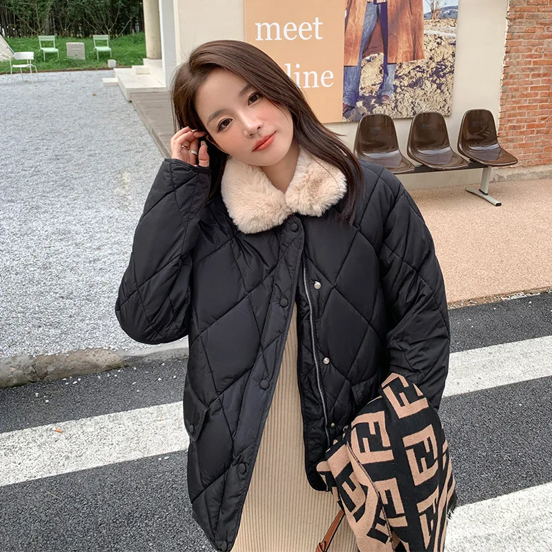 Y2k Clothes  Brown Jacket Sweet Girl Short Parkas Cotton Jacket Women's Winter New Korean Fashion Loose Lapel  Cotton Jacket