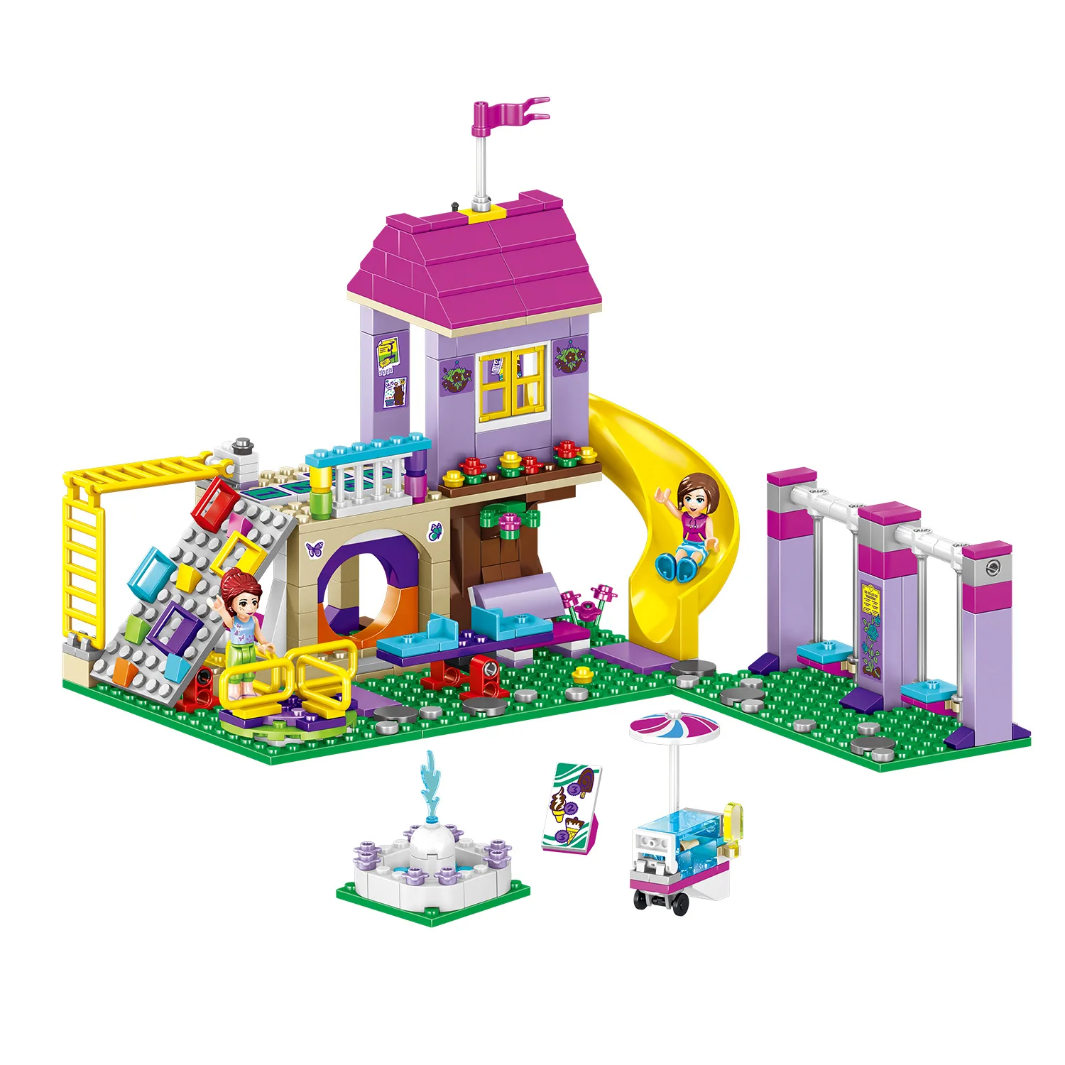 

332 шт., детская игровая площадка Sienna 41325 с мини-фигурками, строительные блоки 2, игрушки для блоков, детские модели, подарки, игрушки