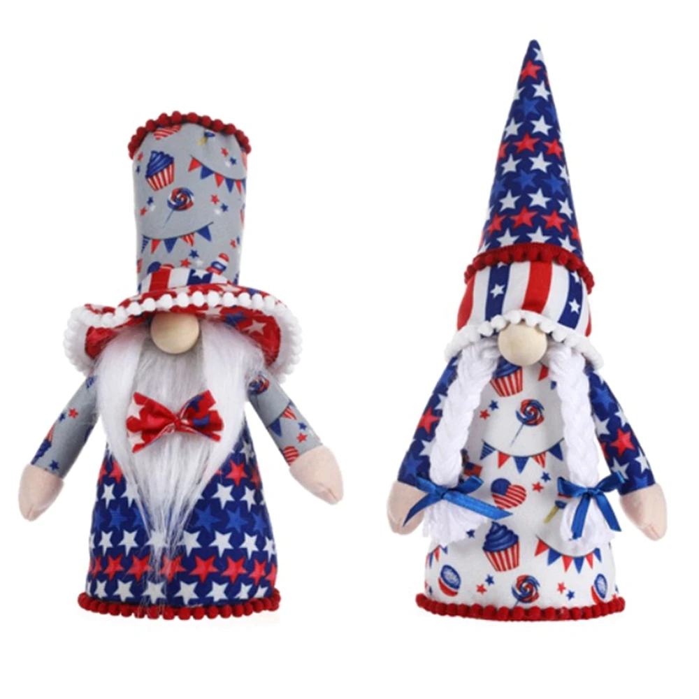 

4th of July Gnome Dolls US Independence Day Decoration Patriotic Memorial Day Handmade Tomte Holiday Gifts