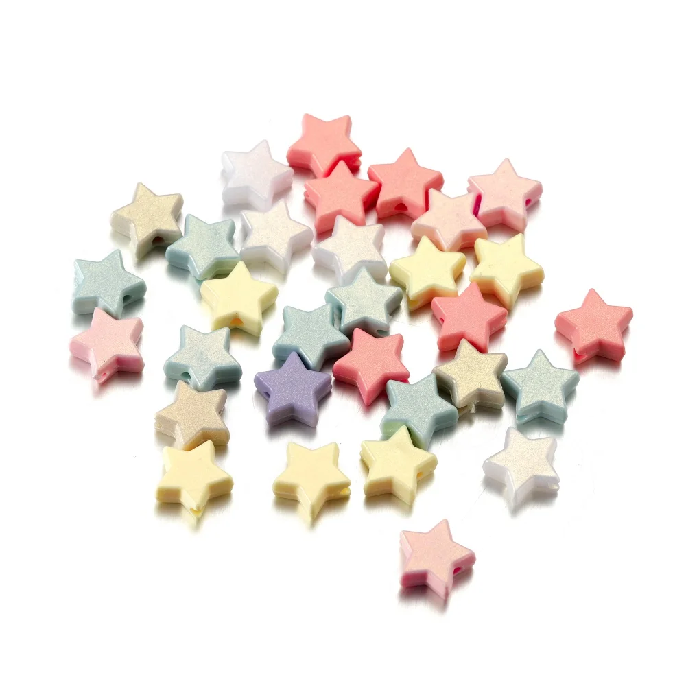 

50/100pcs Multicolor Acrylic Star Bead Loose Spacer Beads Handmake For Jewelry Making DIY Bracelets Necklace Charm Supplies